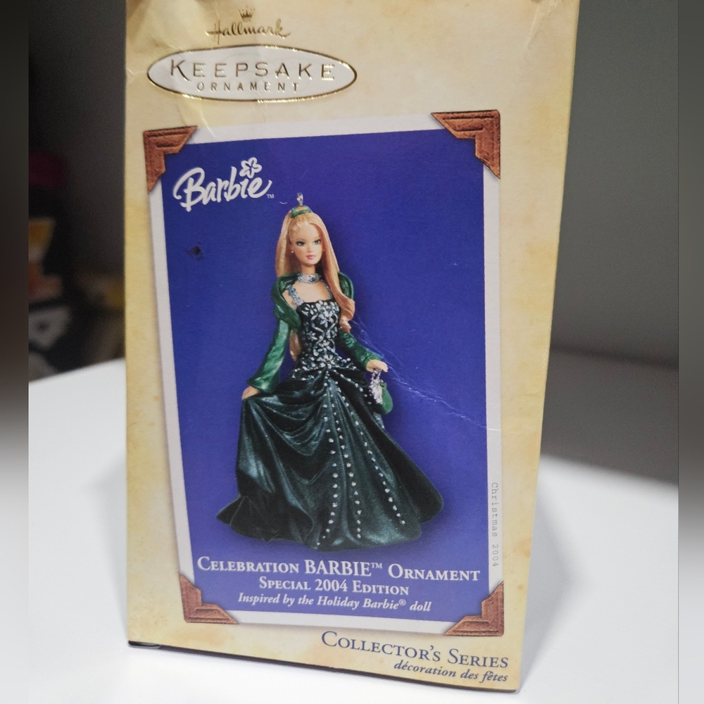 Barbie New in box Green dress holiday ornament